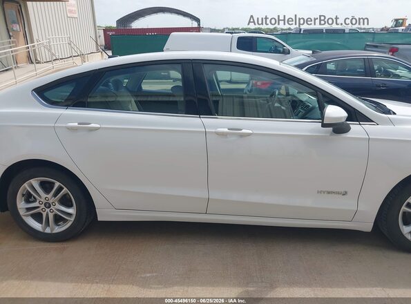 3FA6P0UU5JR254362 2018 FORD FUSION HYBRID White Widok wnętrza z tyłu