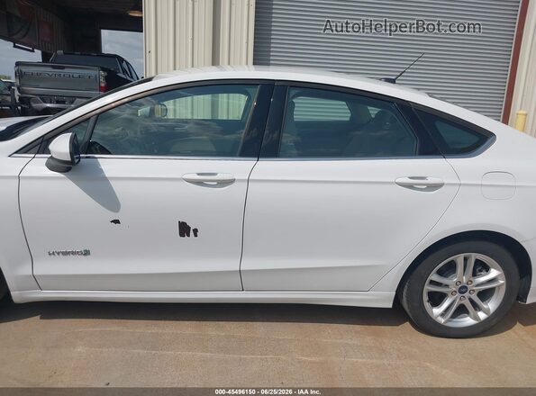3FA6P0UU5JR254362 2018 FORD FUSION HYBRID White Widok wnętrza 360 stopni