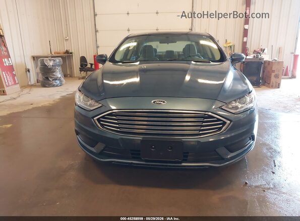 3FA6P0UU5JR271453 2018 FORD FUSION HYBRID Blue Вид задньої частини салону