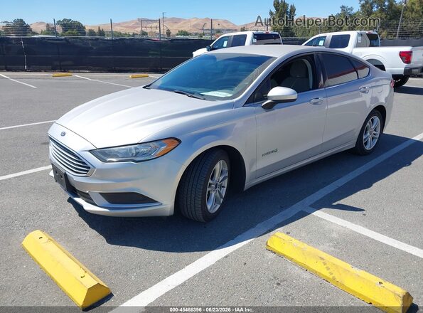 3FA6P0UU5JR271579 2018 FORD FUSION HYBRID Silver Առջևի ձախ երեք քառորդ տեսարան