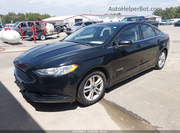 3FA6P0UU5JR271615 2018 FORD FUSION HYBRID Black Առջևի ձախ երեք քառորդ տեսարան