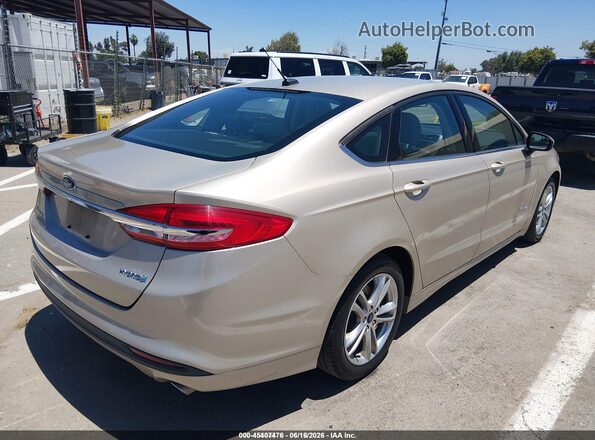 3FA6P0UU6JR209446 2018 FORD FUSION HYBRID Gold Rear right