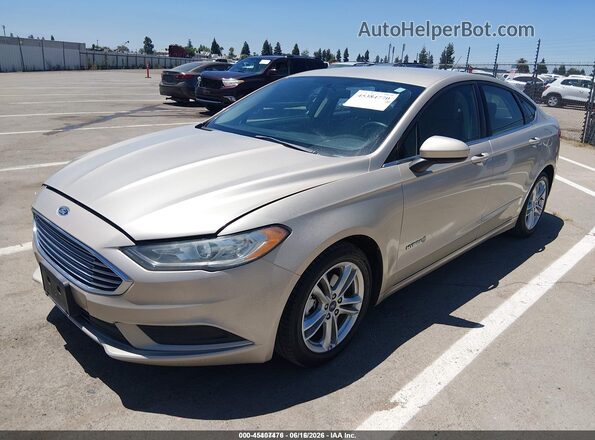 3FA6P0UU6JR209446 2018 FORD FUSION HYBRID Gold Front left