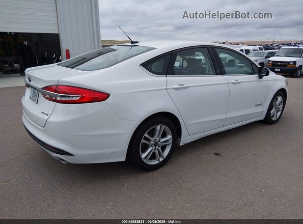 3FA6P0UU6JR212752 2018 FORD FUSION HYBRID White უკანა მარჯვენა