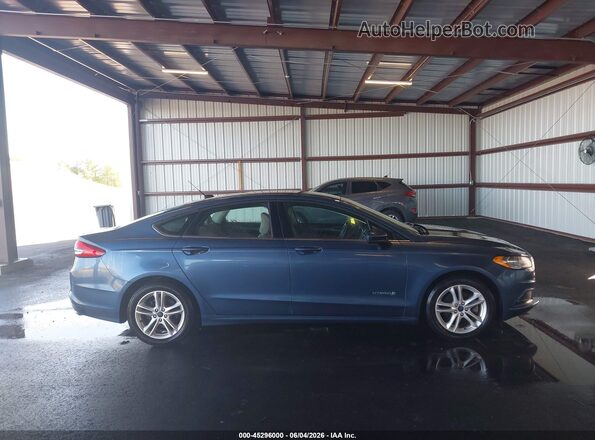 3FA6P0UU6JR235738 2018 FORD FUSION HYBRID Blue 