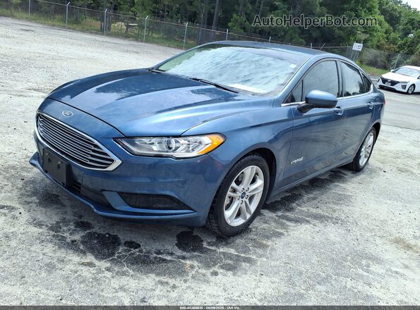 3FA6P0UU6JR235920 2018 FORD FUSION HYBRID Blue Առջևի ձախ երեք քառորդ տեսարան