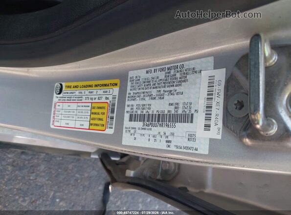 3FA6P0UU7HR196555 2017 FORD FUSION HYBRID Blue Rear left