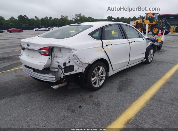 3FA6P0UU7JR100445 2018 FORD FUSION HYBRID White Tył prawy