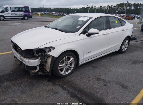 3FA6P0UU7JR100445 2018 FORD FUSION HYBRID White Przód lewy