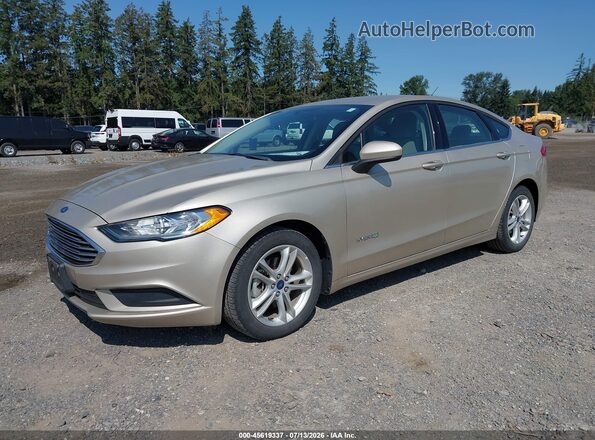 3FA6P0UU7JR261698 2018 FORD FUSION HYBRID Tan Front left
