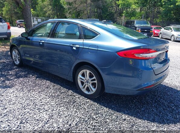 3FA6P0UU7JR273687 2018 FORD FUSION HYBRID Dark Blue Rear left