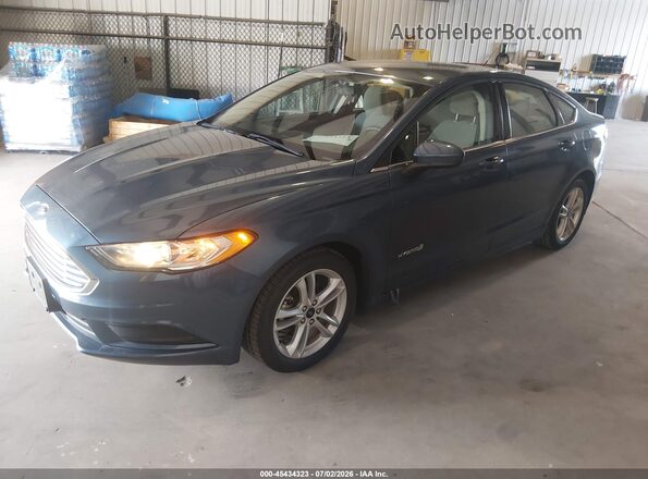 3FA6P0UU7JR278873 2018 FORD FUSION HYBRID Blue Առջևի ձախ երեք քառորդ տեսարան
