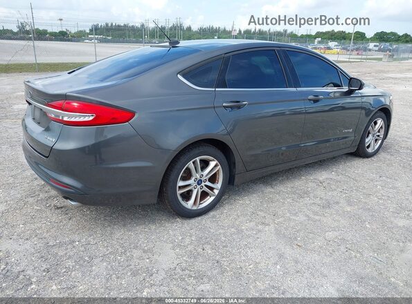 3FA6P0UU8JR100258 2018 FORD FUSION HYBRID Gray Задня права чверть