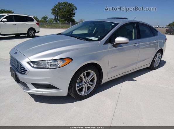 3FA6P0UU8JR122986 2018 FORD FUSION HYBRID Silver Առջևի ձախ երեք քառորդ տեսարան