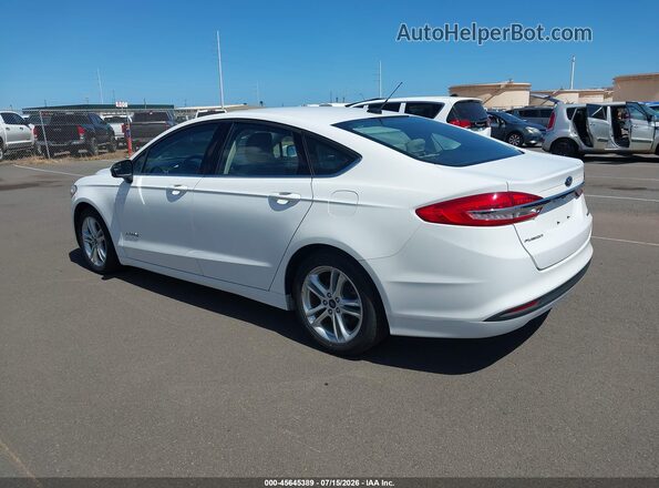 3FA6P0UU8JR243694 2018 FORD FUSION HYBRID White Задня ліва чверть