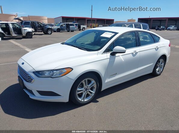 3FA6P0UU8JR243694 2018 FORD FUSION HYBRID White Передня ліва чверть