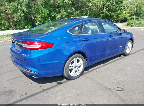 3FA6P0UU8JR254405 2018 FORD FUSION HYBRID Blue Задня права чверть