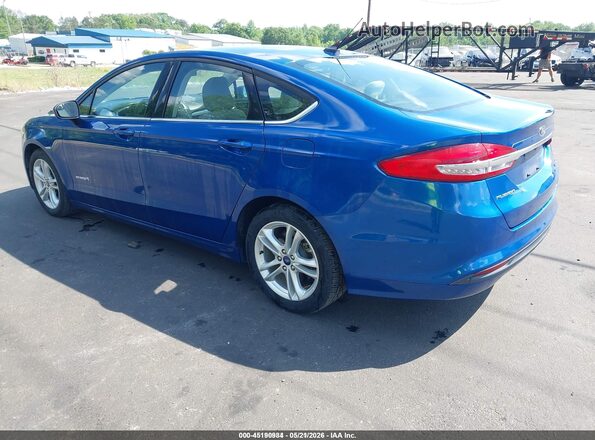 3FA6P0UU8JR254405 2018 FORD FUSION HYBRID Blue Задня ліва чверть