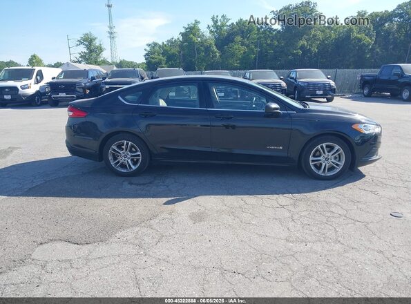 3FA6P0UU8JR261709 2018 FORD FUSION HYBRID Black უკანა სალონის ხედი