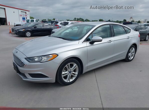 3FA6P0UU9JR100608 2018 FORD FUSION HYBRID Silver წინა მარცხენა ხედი სამი მეოთხედიდან