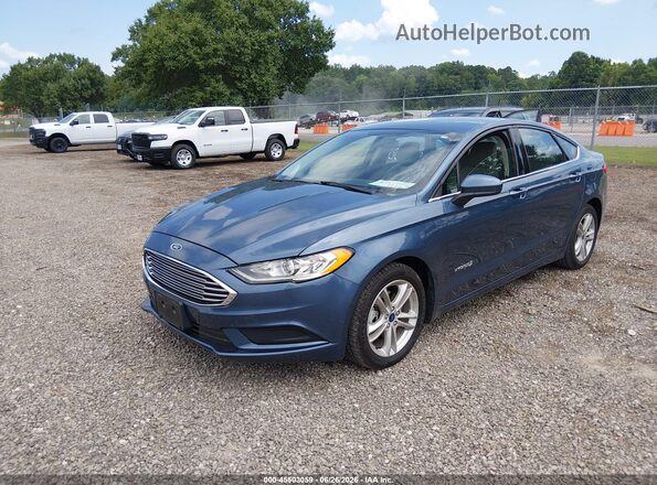 3FA6P0UU9JR254557 2018 FORD FUSION HYBRID Blue Vista tres cuartos delantera izquierda