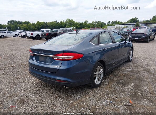 3FA6P0UU9JR254557 2018 FORD FUSION HYBRID Blue Trasero derecho