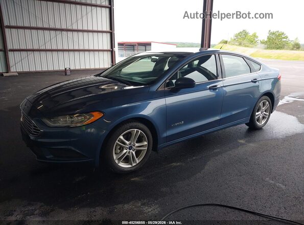 3FA6P0UU9JR279099 2018 FORD FUSION HYBRID Blue წინა მარცხენა ხედი სამი მეოთხედიდან