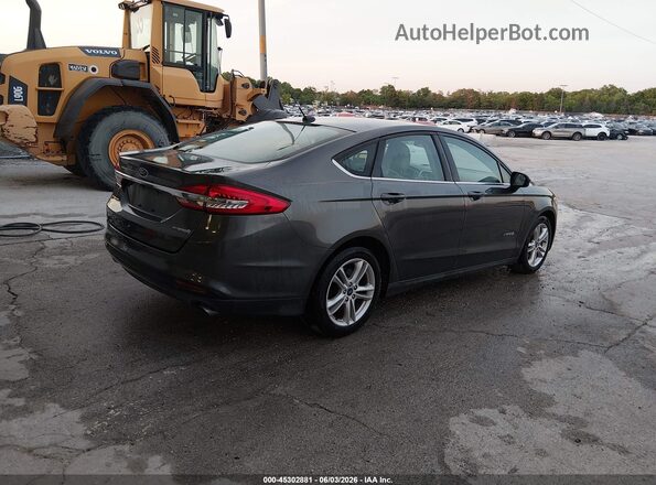 3FA6P0UUXJR100259 2018 FORD FUSION HYBRID Gray Rear right