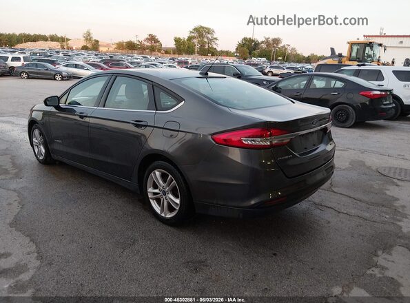 3FA6P0UUXJR100259 2018 FORD FUSION HYBRID Gray Rear left