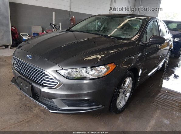 3FA6P0UUXJR122312 2018 FORD FUSION HYBRID Gray Vista tres cuartos delantera izquierda