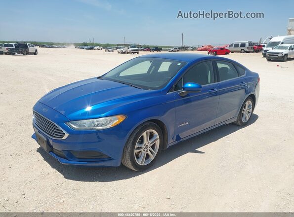 3FA6P0UUXJR212737 2018 FORD FUSION HYBRID Blue წინა მარცხენა ხედი სამი მეოთხედიდან