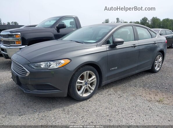 3FA6P0UUXJR235807 2018 FORD FUSION HYBRID Gray წინა მარცხენა ხედი სამი მეოთხედიდან