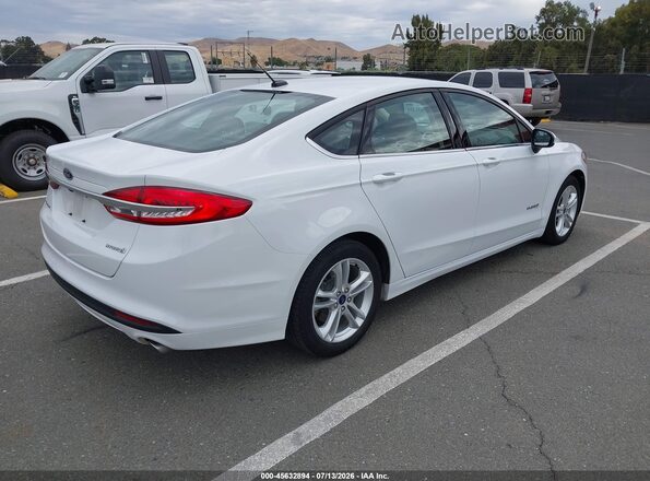 3FA6P0UUXJR243566 2018 FORD FUSION HYBRID White უკანა მარჯვენა