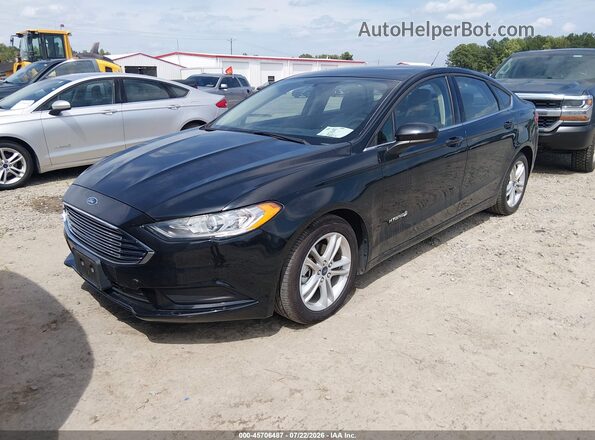 3FA6P0UUXJR271464 2018 FORD FUSION HYBRID Black Front view