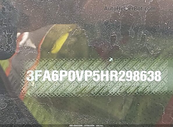 3FA6P0VP5HR298638 2017 FORD FUSION Черный Вид подкапотного пространства