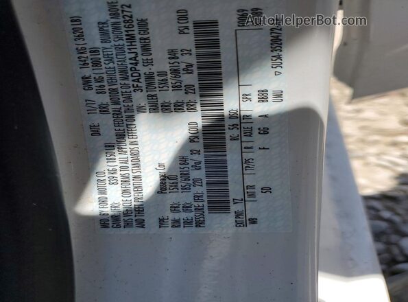 3FADP4AJ1HM168272 2017 FORD FIESTA White Вид підкапотного простору