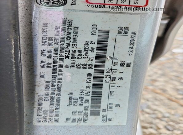 3FADP4AJXKM131650 2019 FORD FIESTA Silver Engine compartment view