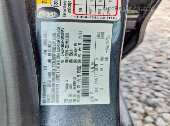 3FADP4BJ0HM167953 2017 FORD FIESTA Gray Widok komory silnika