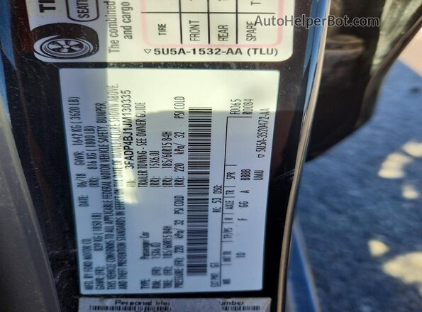 3FADP4BJ1JM130335 2018 FORD FIESTA Black Widok komory silnika