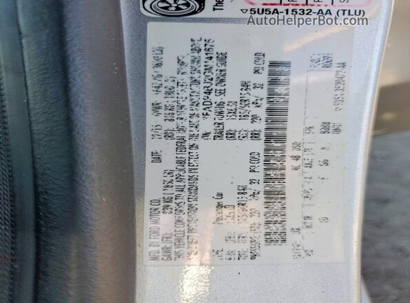 3FADP4BJ2GM141675 2016 FORD FIESTA Silver VIN կոդի պիտակի տեսք
