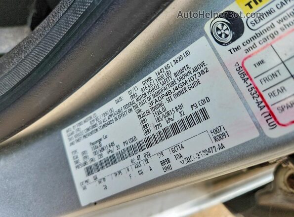 3FADP4BJ4GM107382 2016 FORD FIESTA Silver Widok komory silnika