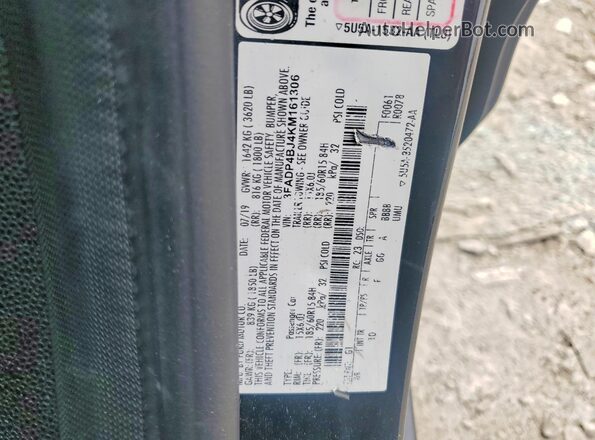 3FADP4BJ4KM161306 2019 FORD FIESTA Black ძრავის განყოფილების ხედი