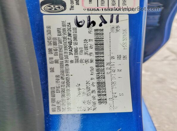 3FADP4BJ7JM126354 2018 FORD FIESTA Blue Engine compartment view