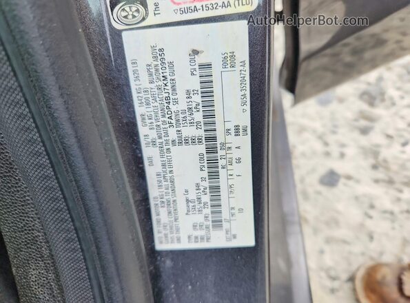 3FADP4BJ7KM109958 2019 FORD FIESTA Gray Вид наклейки з VIN-кодом