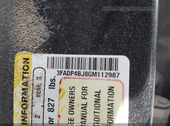 3FADP4BJ8GM112987 2016 FORD FIESTA Gray ძრავის განყოფილების ხედი