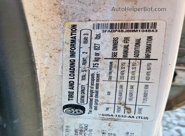 3FADP4BJ8HM104843 2017 FORD FIESTA Белый Вид подкапотного пространства