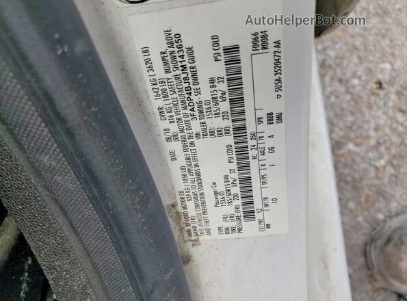 3FADP4BJ8JM143650 2018 FORD FIESTA Белый Вид подкапотного пространства