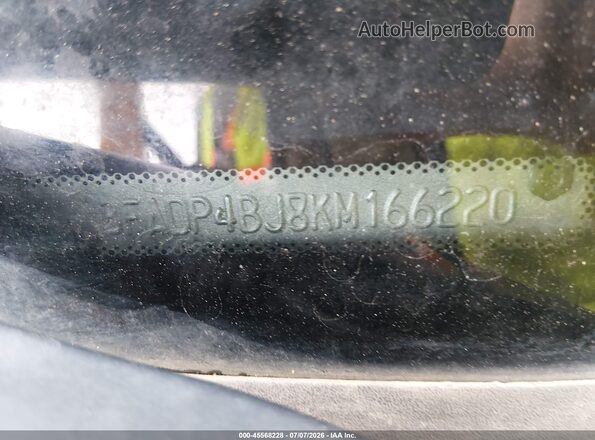 3FADP4BJ8KM166220 2019 FORD FIESTA Silver Widok komory silnika