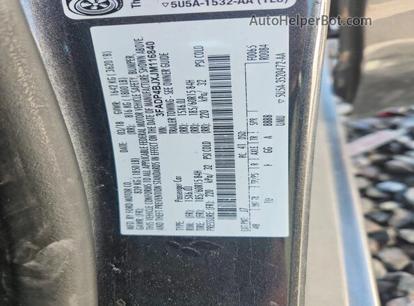 3FADP4BJXJM116840 2018 FORD FIESTA Gray ძრავის განყოფილების ხედი