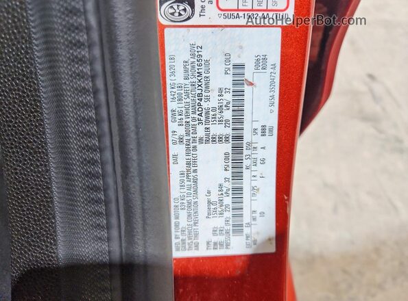 3FADP4BJXKM165912 2019 FORD FIESTA Red Vista del compartimento del motor